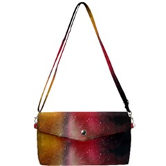 Red Galaxy Paint Removable Strap Clutch Bag by goljakoff