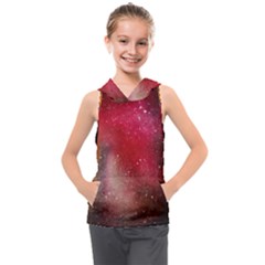 Red Galaxy Paint Kids  Sleeveless Hoodie by goljakoff