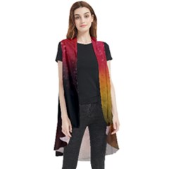 Red Galaxy Paint Sleeveless Chiffon Waistcoat Shirt