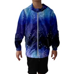 Blue Space Paint Kids  Hooded Windbreaker by goljakoff