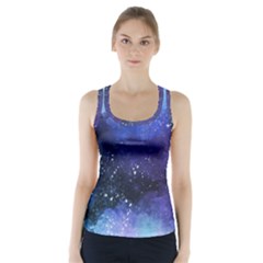 Blue Space Paint Racer Back Sports Top by goljakoff