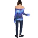 Blue space paint Off Shoulder Long Sleeve Top View2