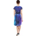 Blue space paint Cap Sleeve Midi Dress View2