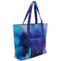 Blue space paint Zip Up Canvas Bag View2