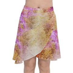 Golden Paint Chiffon Wrap Front Skirt by goljakoff