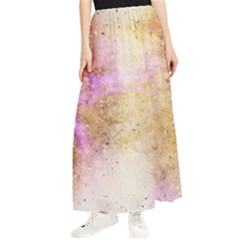 Golden Paint Maxi Chiffon Skirt