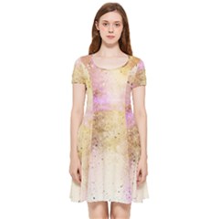 Golden Paint Inside Out Cap Sleeve Dress