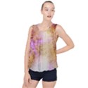 Golden paint Bubble Hem Chiffon Tank Top View1