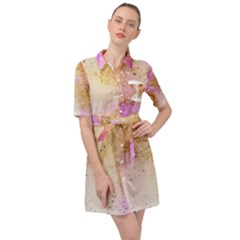 Golden Paint Belted Shirt Dress by goljakoff