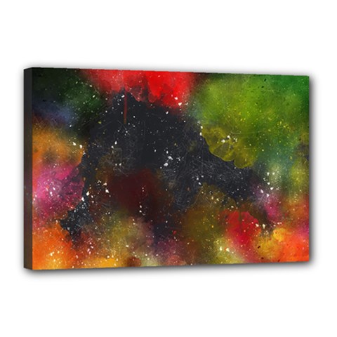 Color Splashes Canvas 18  X 12  (stretched) by goljakoff