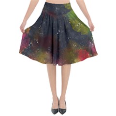 Color Splashes Flared Midi Skirt by goljakoff