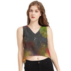 Color Splashes V-neck Cropped Tank Top