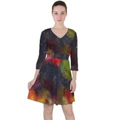 Color Splashes Ruffle Dress by goljakoff