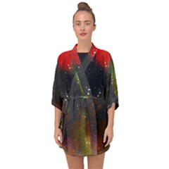 Color Splashes Half Sleeve Chiffon Kimono by goljakoff