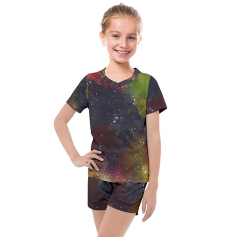 Color Splashes Kids  Mesh Tee And Shorts Set by goljakoff