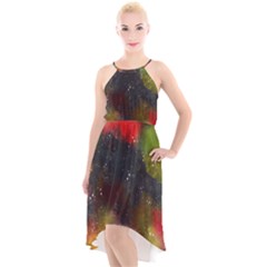 Color Splashes High-low Halter Chiffon Dress  by goljakoff