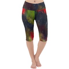 Color Splashes Lightweight Velour Cropped Yoga Leggings by goljakoff