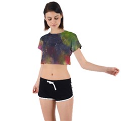 Color Splashes Tie Back Short Sleeve Crop Tee by goljakoff