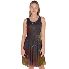 Color Splashes Knee Length Skater Dress With Pockets by goljakoff