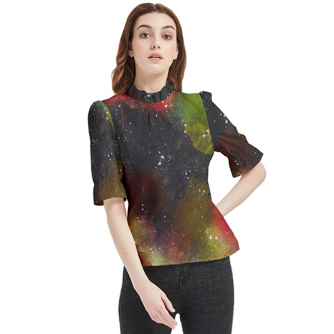 Color Splashes Frill Neck Blouse by goljakoff