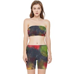 Color Splashes Stretch Shorts And Tube Top Set by goljakoff