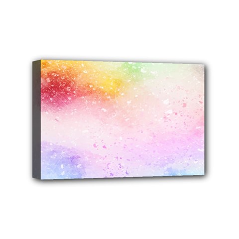 Rainbow Splashes Mini Canvas 6  X 4  (stretched) by goljakoff