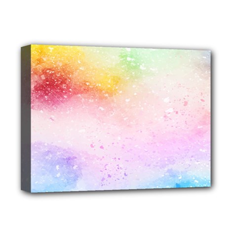 Rainbow Splashes Deluxe Canvas 16  X 12  (stretched)  by goljakoff