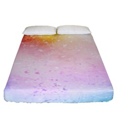 Rainbow Splashes Fitted Sheet (queen Size) by goljakoff