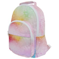 Rainbow Splashes Rounded Multi Pocket Backpack by goljakoff