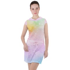 Rainbow Splashes Drawstring Hooded Dress by goljakoff