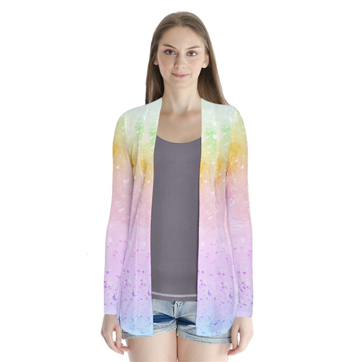 Rainbow splashes Drape Collar Cardigan