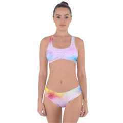 Rainbow Splashes Criss Cross Bikini Set by goljakoff