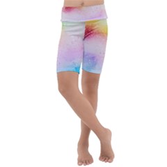 Rainbow Splashes Kids  Lightweight Velour Cropped Yoga Leggings by goljakoff