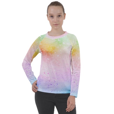 Rainbow Splashes Women s Long Sleeve Raglan Tee by goljakoff