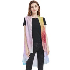 Rainbow splashes Sleeveless Chiffon Waistcoat Shirt