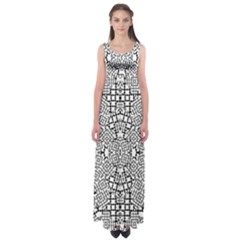 Modern Black And White Geometric Print Empire Waist Maxi Dress