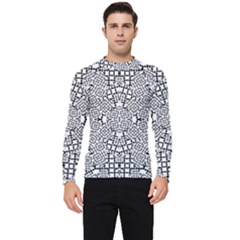 Modern Black And White Geometric Print Men s Long Sleeve Rash Guard by dflcprintsclothing