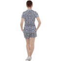 Modern Black And White Geometric Print Women s Tee and Shorts Set View2