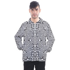 Modern Black And White Geometric Print Men s Half Zip Pullover