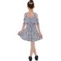 Modern Black And White Geometric Print Kids  Shoulder Cutout Chiffon Dress View2