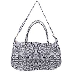 Modern Black And White Geometric Print Removal Strap Handbag