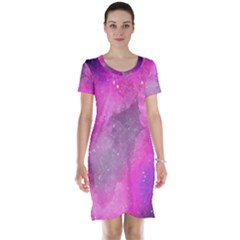 Purple Space Short Sleeve Nightdress by goljakoff