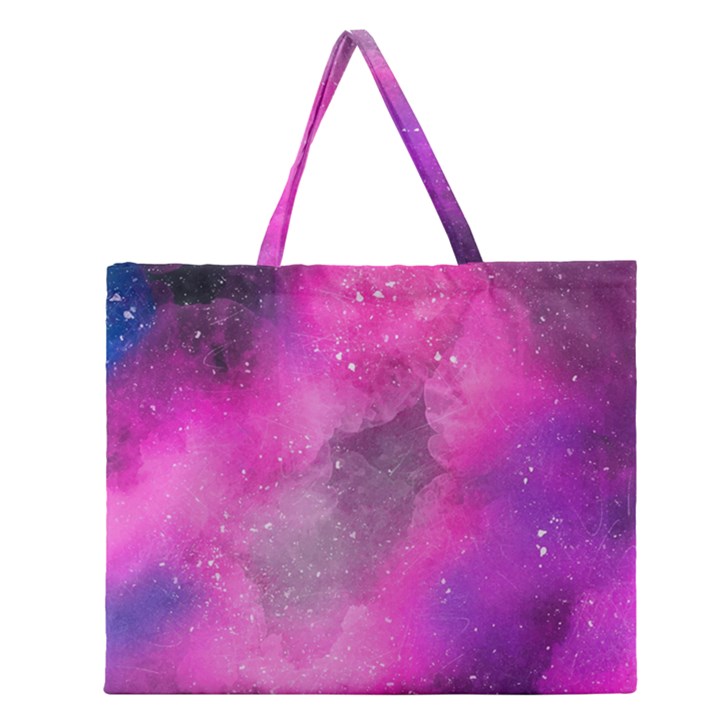 Purple space Zipper Large Tote Bag