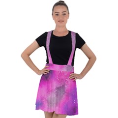 Purple Space Velvet Suspender Skater Skirt by goljakoff