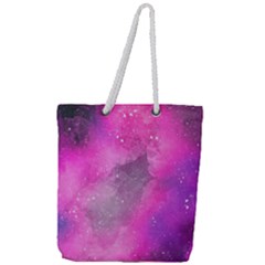 Purple Space Full Print Rope Handle Tote (large) by goljakoff