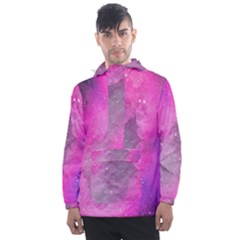 Purple Space Men s Front Pocket Pullover Windbreaker by goljakoff