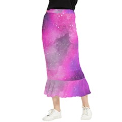 Purple Space Maxi Fishtail Chiffon Skirt