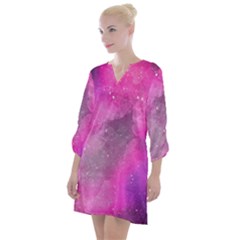 Purple Space Open Neck Shift Dress by goljakoff