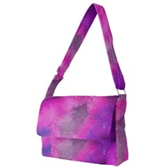 Purple Space Full Print Messenger Bag (l) by goljakoff