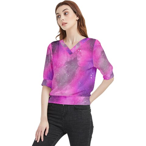 Purple Space Quarter Sleeve Blouse by goljakoff